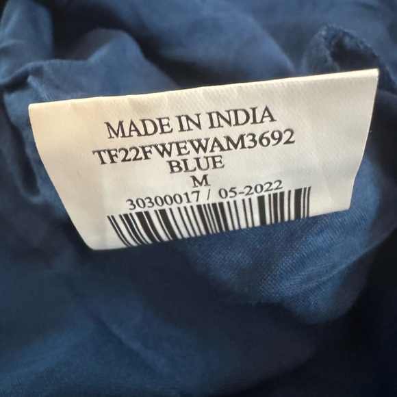 Avaasa India Women’s Blue Gold Bead Embellished Maxi Tank Dress Rayon Sz Medium - Picture 8 of 9